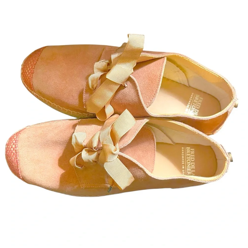 FRED DE LA BRETONIERE‎ Rose Pink Lace Up Suede Espadrilles NWOB EU 37 / US 6.5